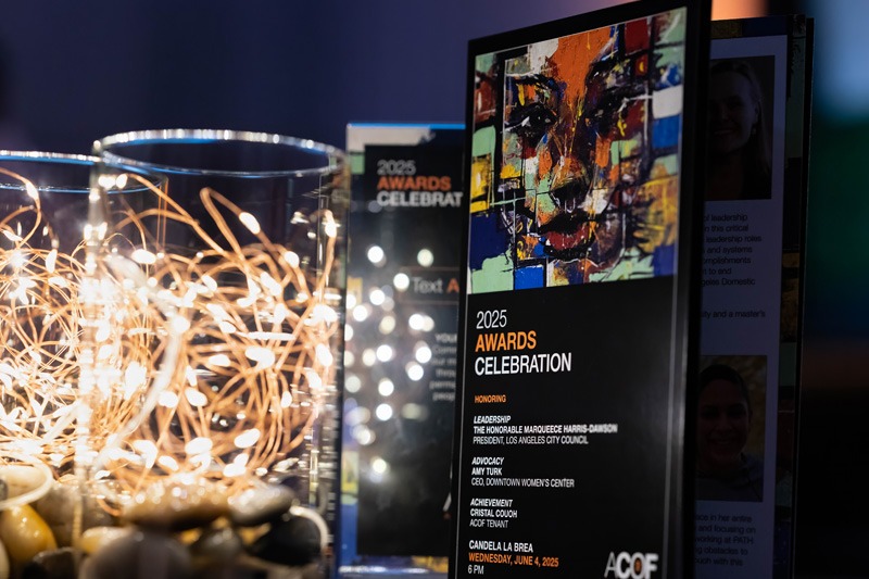 Candid photos from the 2025 ACOF Awards Celebration Gala, inducting 2025 Honorees and further promoting ACOF mission to create permanent supportive housing to end homelessness.