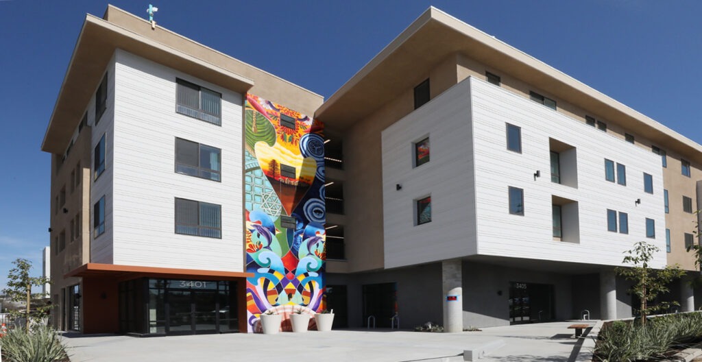 Permanent supportive housing by ACOF for low income veterans and homeless veterans and their families. A Community of Friends, Los Angeles, CA.