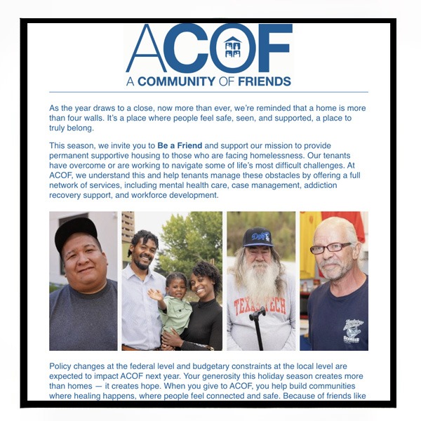 ACOF Giving Tuesday 2025 news