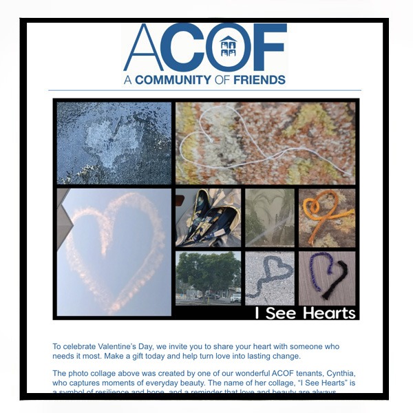 A Community of Friends Valentine's Day 2026 Newsletter update 